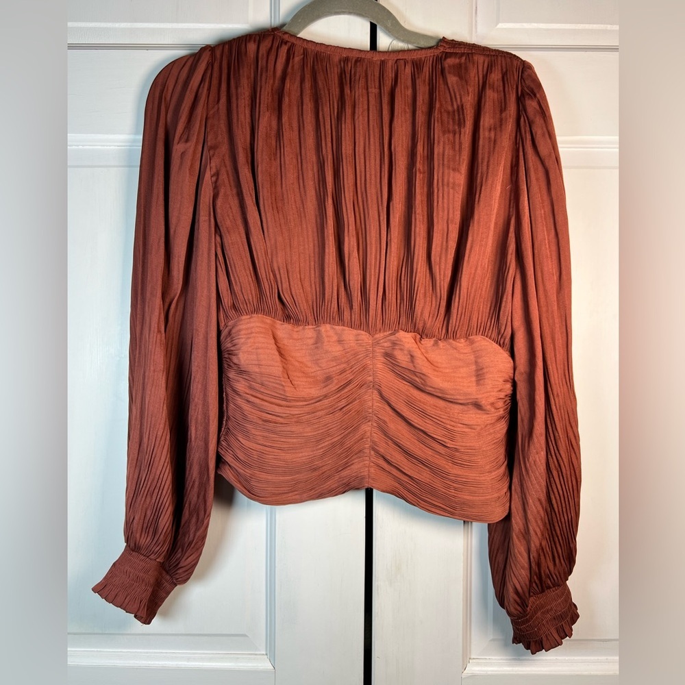 Anthropologie’s Current Air Rust Color Button Front Blouse Excellent Size XS - Picture 4 of 8